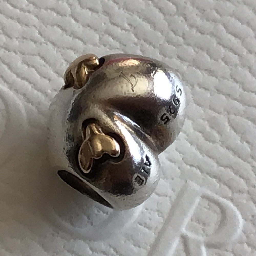Pandora Silver and Gold Heart Charm - Picture 5 of 5